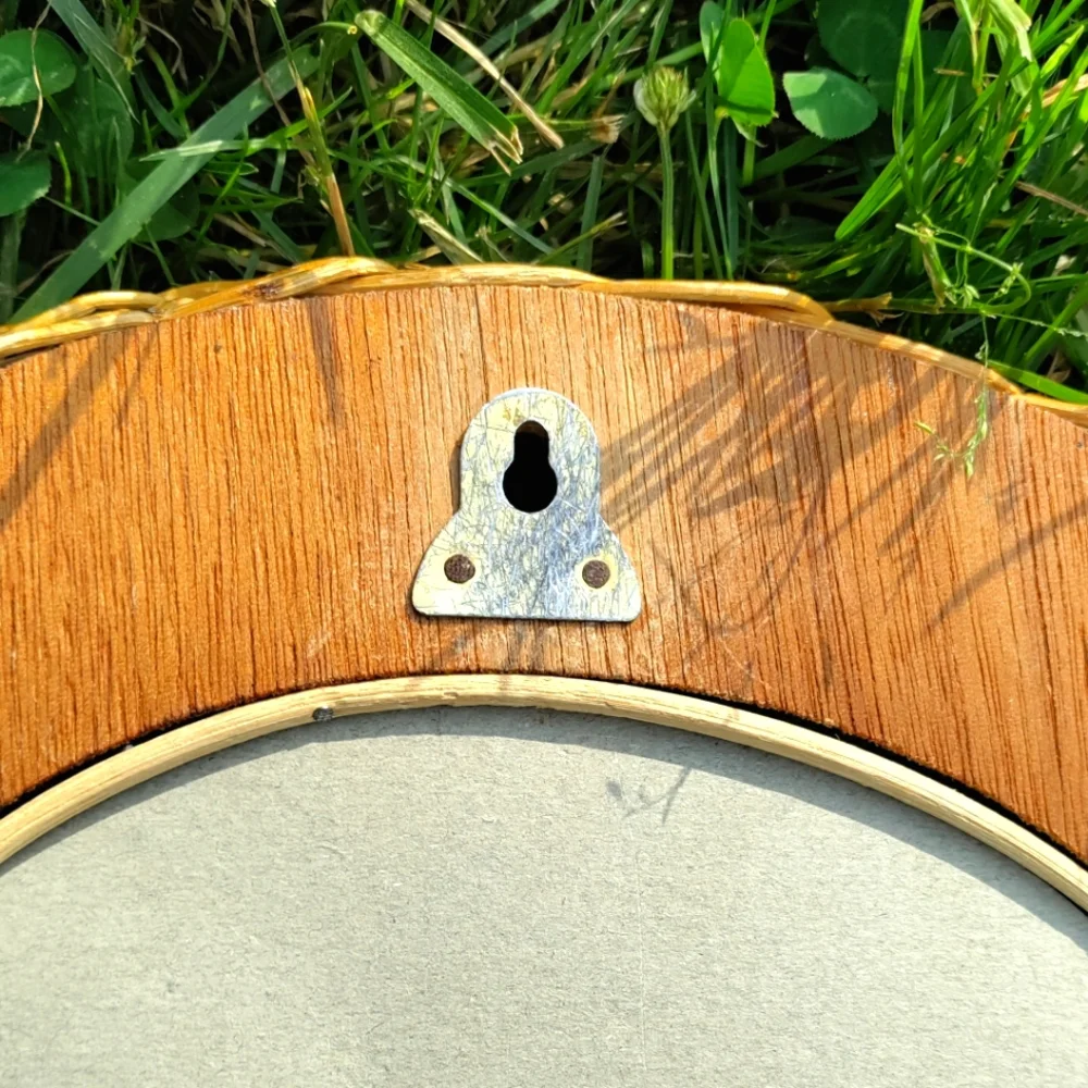 Vtg Rattan Mirror